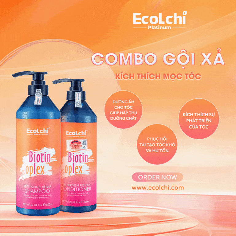 Bộ gội xả Ecolchi Biotin kích thích mọc tóc 800ml - Mỹ phẩm tóc chính hãng